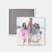 Familiedag Moderne Fotonaam Gepersonaliseerd Magneet (Voorkant / Achterkant)