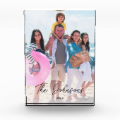 Familiedag | Moderne fotonaam Gepersonaliseerde De Fotoblokken (Voorkant)