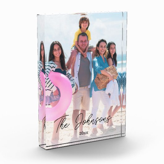 Familiedag | Moderne fotonaam Gepersonaliseerde De Fotoblokken (Links)