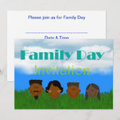 Familiedag Uitnodiging Afrikaanse Amerikaanse fami (Voorkant / Achterkant)