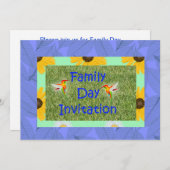 Familiedag uitnodiging met hummingbriden (Voorkant / Achterkant)