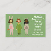 Familiedagzorg of na schoolverzorging visitekaartje (Voorkant)