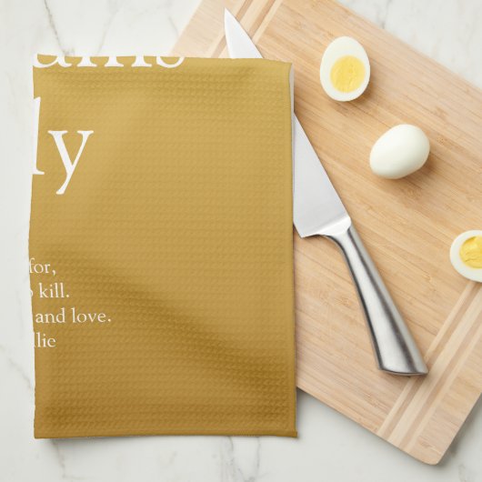 Familiedefinitie Goud Glitter Glam Modern Plezieri Theedoek (Quarter Fold)