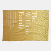 Familiedefinitie Goud Glitter Glam Modern Plezieri Theedoek (Horizontaal)