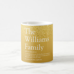 Familiedefinitie Goud Glitter Modern Fun Glam Koffiemok
