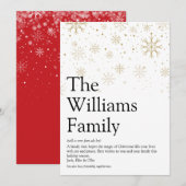 Familiedefinitie Sneeuwvlokken Kerstbericht Feestdagenkaart (Voorkant / Achterkant)
