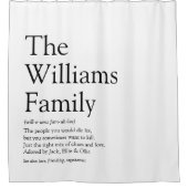 Familiedefinitie Zwart en Wit Pret Douchegordijn (Voorkant)