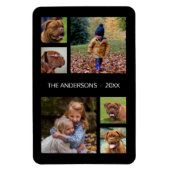 Familiefamb Foto Collage Fun Fab Monogram Magneet (Verticaal)