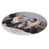 Familiefamilie fotosjabloon Housewarming Kitchen Snijplank (Hoek)