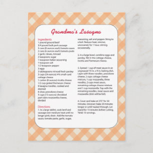 Familiefavoriete recept - Lasagna Briefkaart