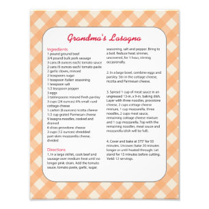 Familiefavoriete recept - Lasagna Foto Afdruk