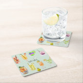 Familiefeestjes Waterverf cocktail party blauw Kartonnen Onderzetters (Insitu)