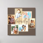 Familiefoilm Collage Woodgrain Lijst Brown Canvas Afdruk (Voorkant)