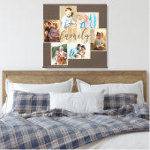 Familiefoilm Collage Woodgrain Lijst Brown Canvas Afdruk (Insitu (Slaapkamer))