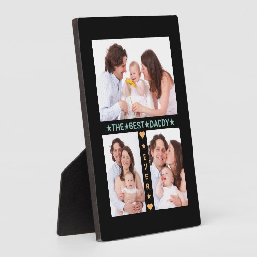 Familiefoond Collage Beste vader ooit Vaderdag Fotoplaat (Zijkant)