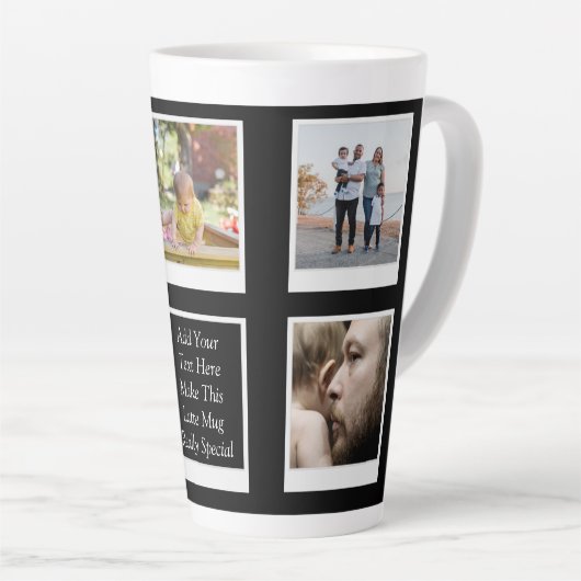 Familiefoontcollage Creëer Je eigen foto Latte Mok (Rechterhoek)