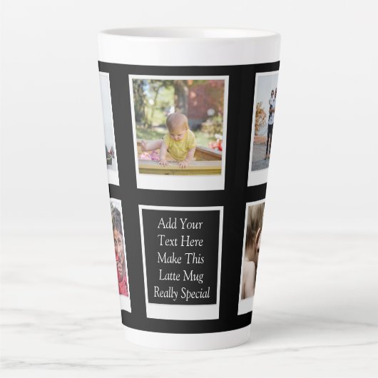 Familiefoontcollage Creëer Je eigen foto Latte Mok (Voorkant)
