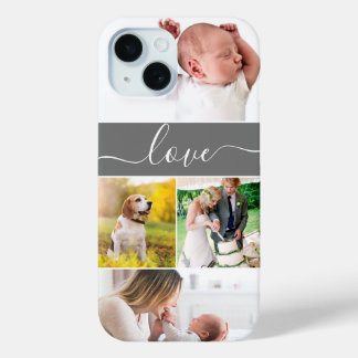Familiefoontjes Foto mam Love Script Custom iPhone 15 Case