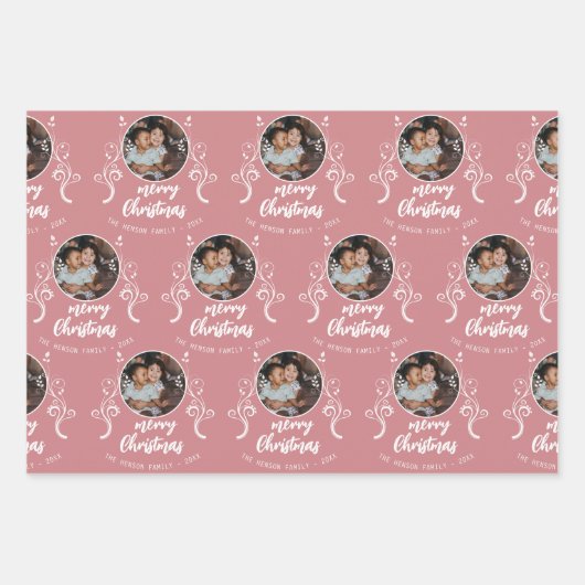 Familieforage met feestelijke kerst inpakpapier vel (Voorkant 3)