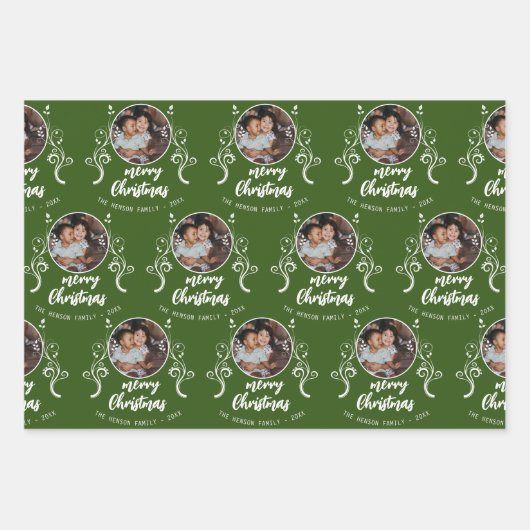 Familieforage met feestelijke kerst inpakpapier vel (Voorkant 2)