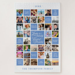 Familieforcollage | 34 Aangepaste fotokleuren Legpuzzel