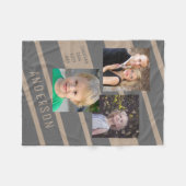 Familieforcollage | 3 Foto's Tan en Gray Fleece Deken (Voorkant (Horizontaal))