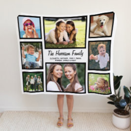 Familieforcollage Fleece Deken