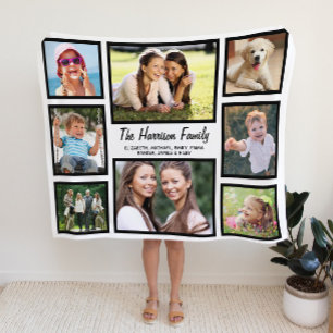 Familieforcollage Fleece Deken
