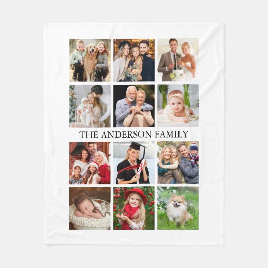 Familieforcollage Fleece Deken (Voorkant)
