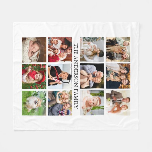 Familieforcollage Fleece Deken (Voorkant (Horizontaal))