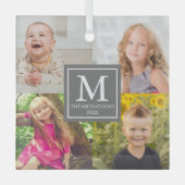 Familieforcollage Glas Ornament (Voorkant)