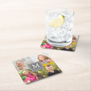 Familieforcollage Kartonnen Onderzetters