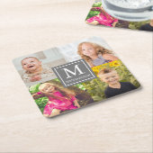 Familieforcollage Kartonnen Onderzetters (Schuin)