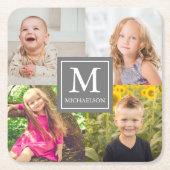 Familieforcollage Kartonnen Onderzetters (Voorkant)