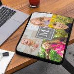 Familieforcollage Laptop Sleeve<br><div class="desc">Familiefoto collage gepersonaliseerde monogram geschenken. De foto's van de sjabloon via Pixabay vergunning gegeven onder CC0 en moeten met uw eigen foto's worden vervangen</div>