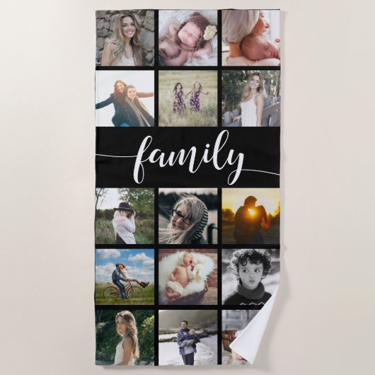 Familieforcollage Strandlaken (Voorkant)