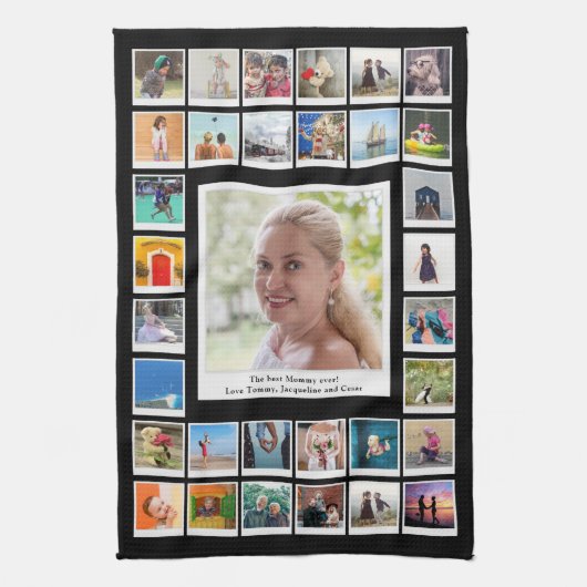 Familieforcollage Theedoek (Verticaal)