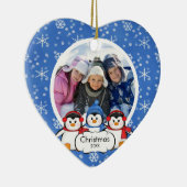 Familiefornament Cute Penguins Keramisch Ornament (Rechts)