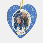 Familiefornament Cute Penguins Keramisch Ornament (Links)