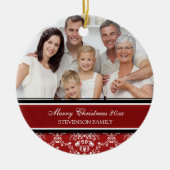 Familiefornament Red, foto Merry Kerstmis Keramisch Ornament (Voorkant)