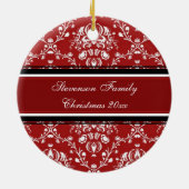Familiefornament Red, foto Merry Kerstmis Keramisch Ornament (Achterkant)