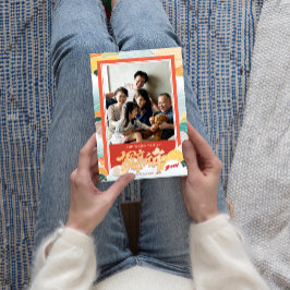 Familiefoto 2024 Gelukkig Chinees Nieuwjaar Feestdagenkaart