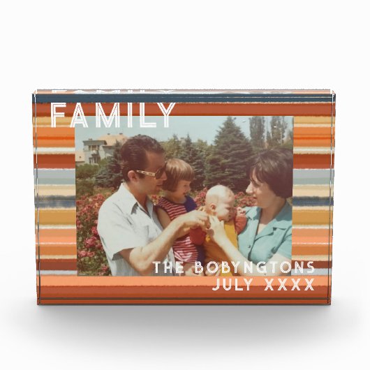 Familiefoto aangepaste boho retro zonsondergang ge fotoblokken (Voorkant)