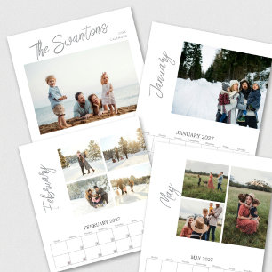 Familiefoto Aangepaste Fotosjabloon Collage Kalender