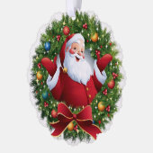 Familiefoto Aangepaste naam Sinterklaas Kerstmis Ornament Kaart (Links)