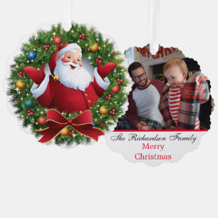 Familiefoto Aangepaste naam Sinterklaas Kerstmis Ornament Kaart