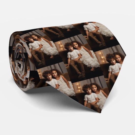 Familiefoto All Over Print - Verticale foto Stropdas (Opgerold)