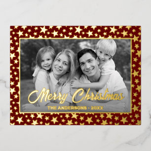 Familiefoto Automatisch naar zwart en wit conver Folie Feestdagen Briefkaart
