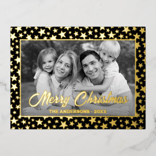 Familiefoto   Automatisch naar zwart en wit conver Folie Feestdagen Briefkaart