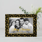 Familiefoto | Automatisch naar zwart en wit conver Folie Feestdagenkaart (Staand Voorkant)